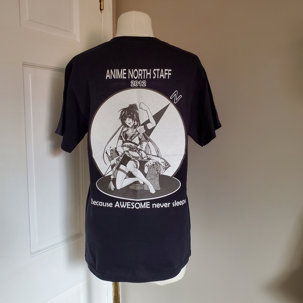 Anime North staff crew neck t-shirt black Size S
